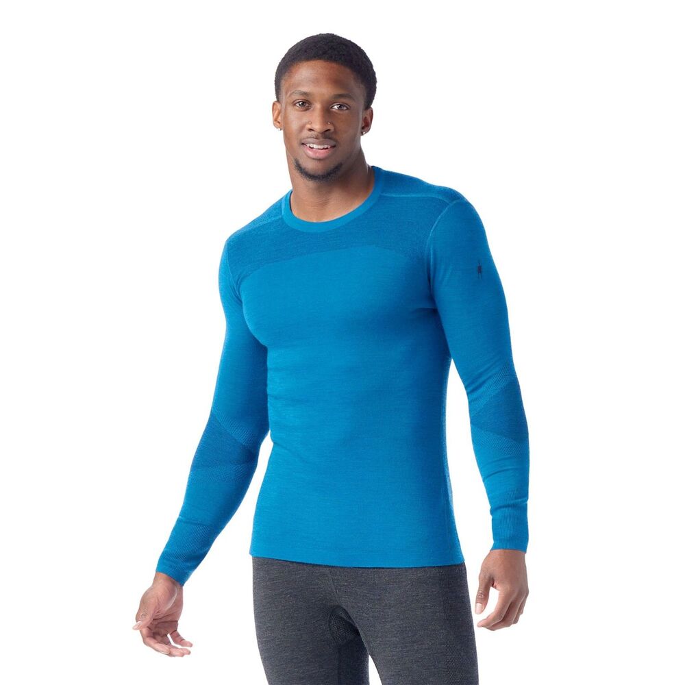 Smartwool Men’s Intraknit 200 Blue Merino Base Layer Top Long Sleeve Medium